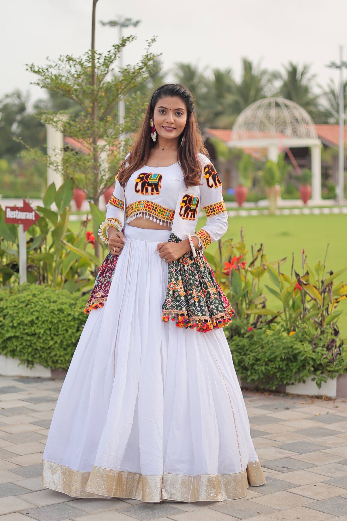 Gamthi Work Koti & Lehenga Choli Set for Navratri