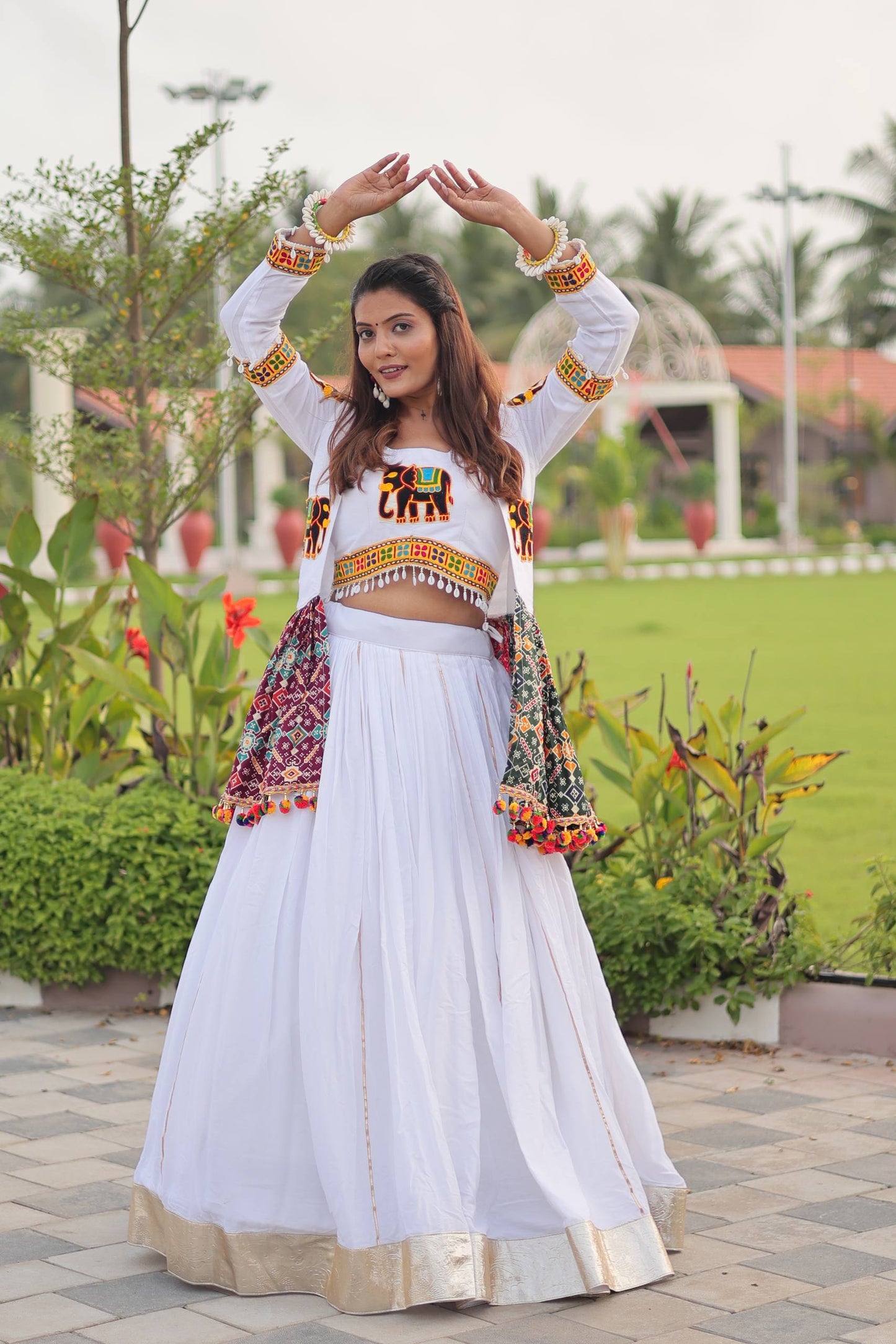 Gamthi Work Koti & Lehenga Choli Set for Navratri