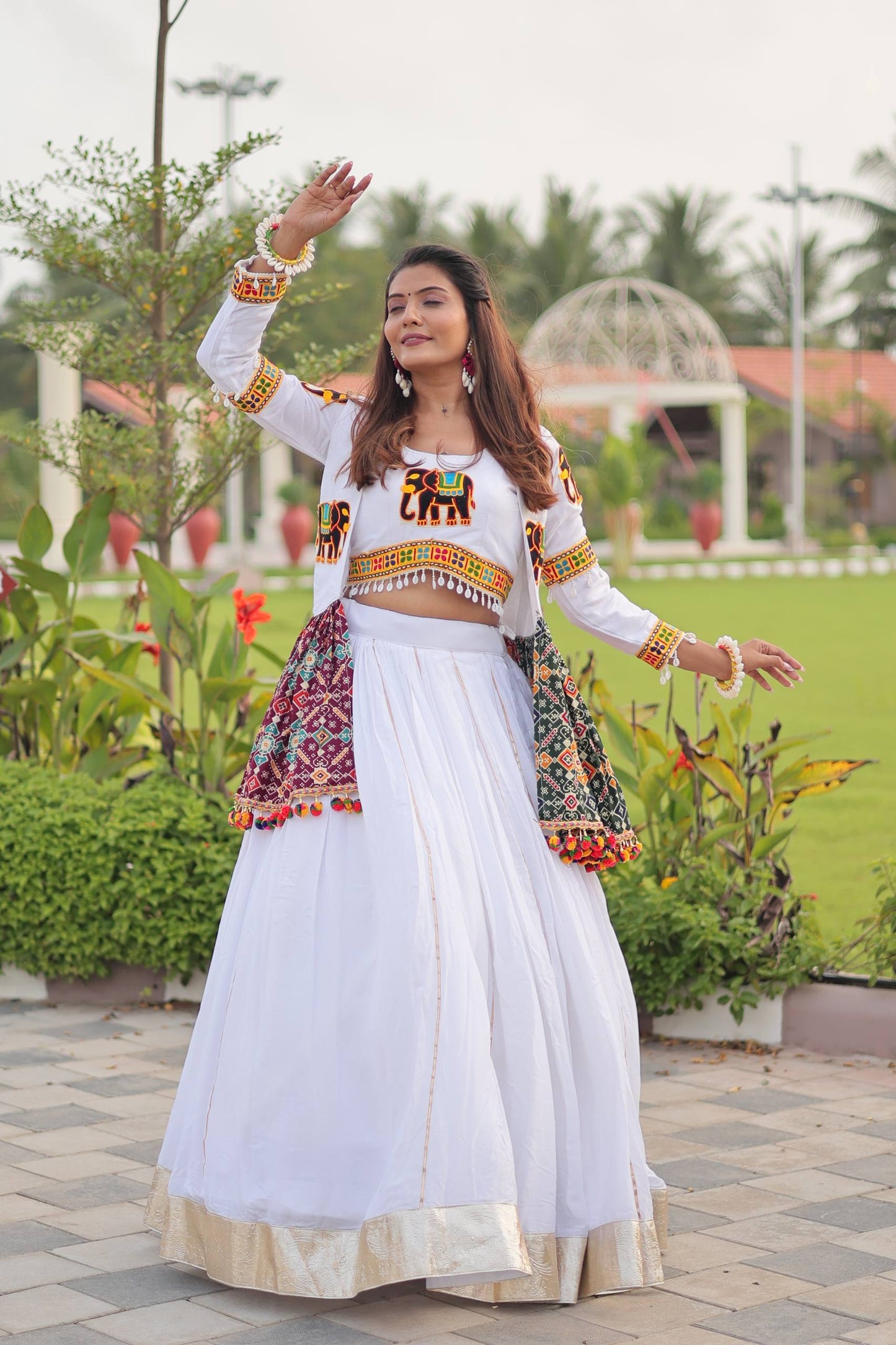 Gamthi Work Koti & Lehenga Choli Set for Navratri
