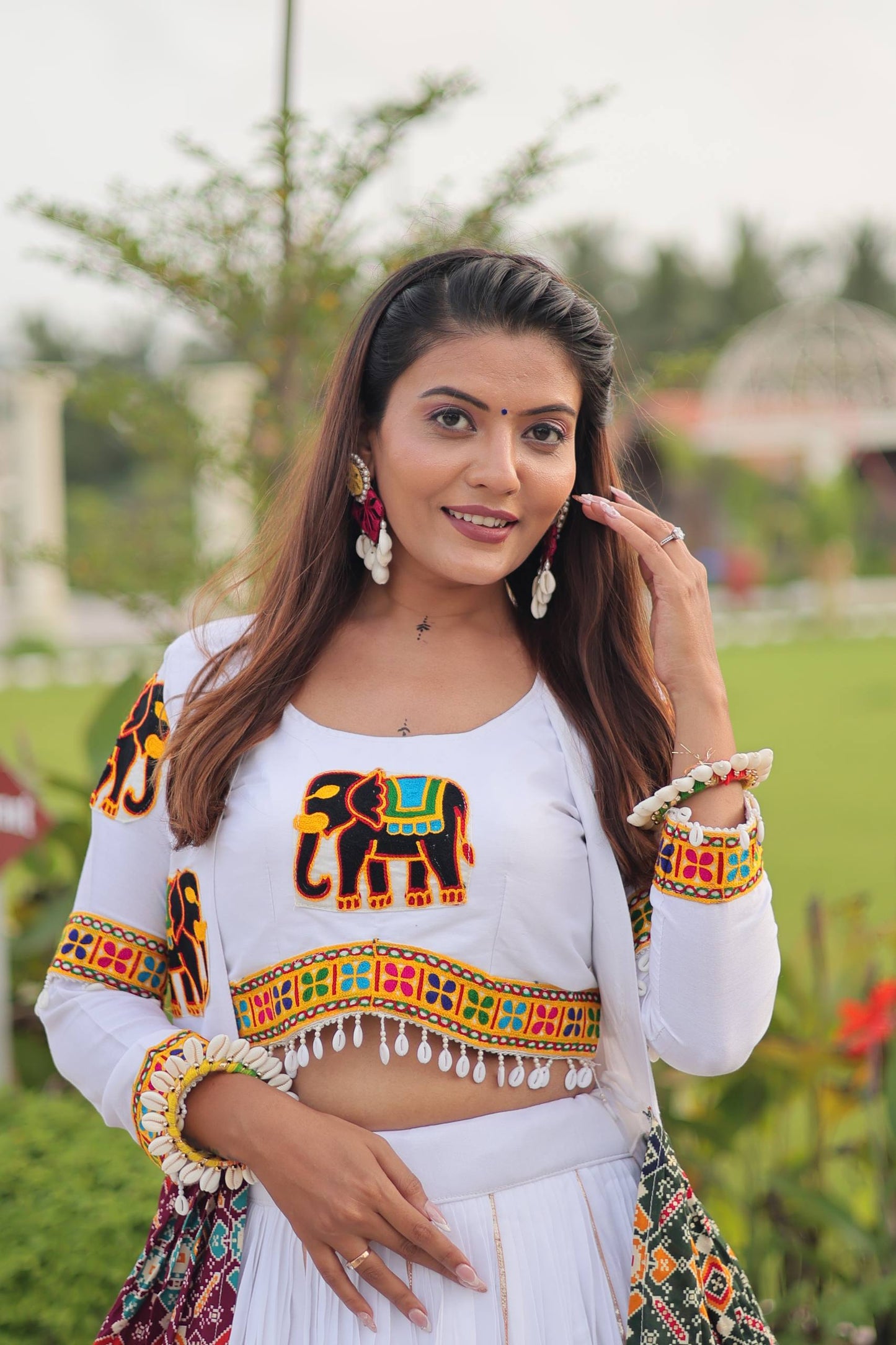 Gamthi Work Koti & Lehenga Choli Set for Navratri