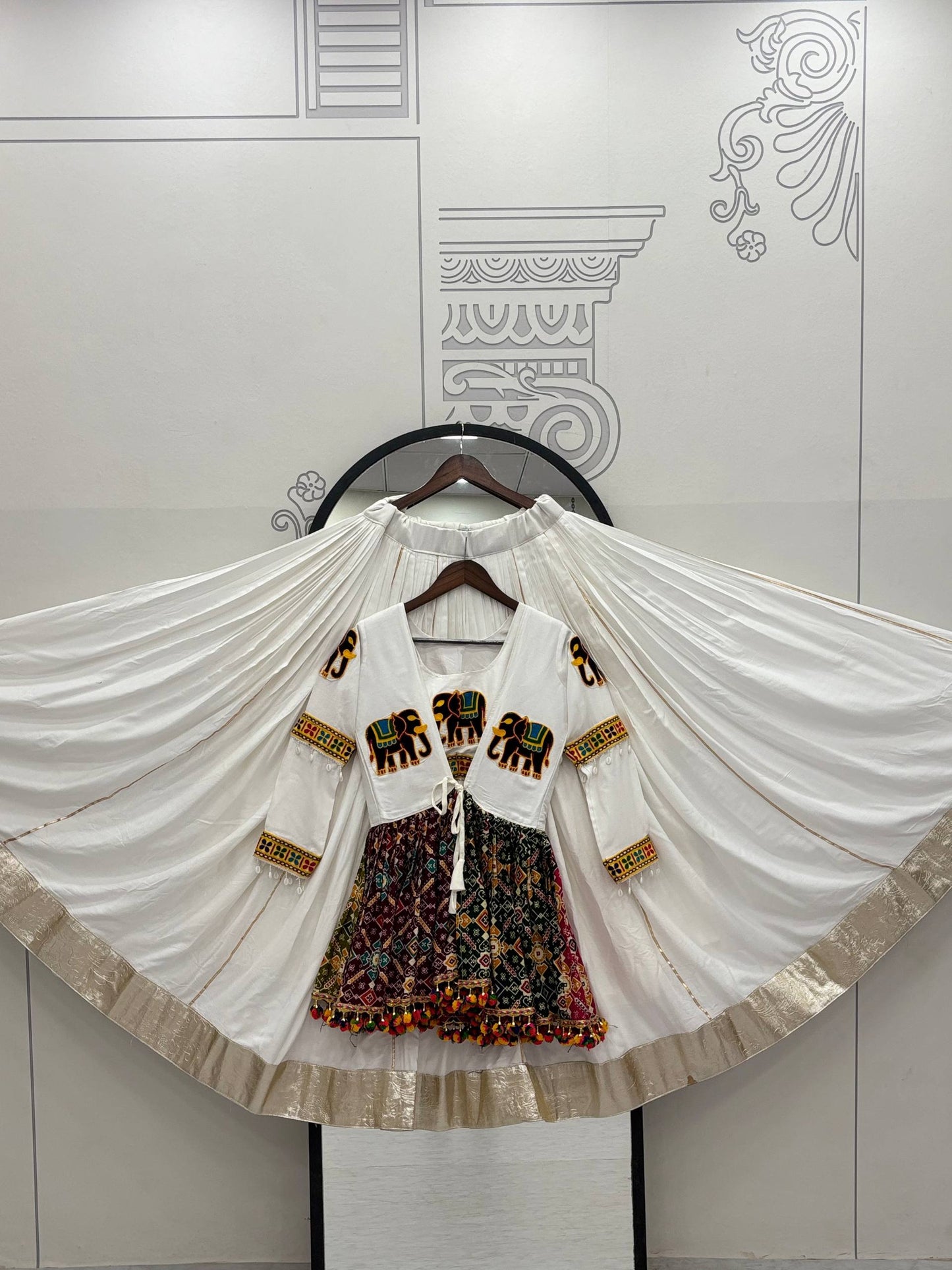 Gamthi Work Koti & Lehenga Choli Set for Navratri