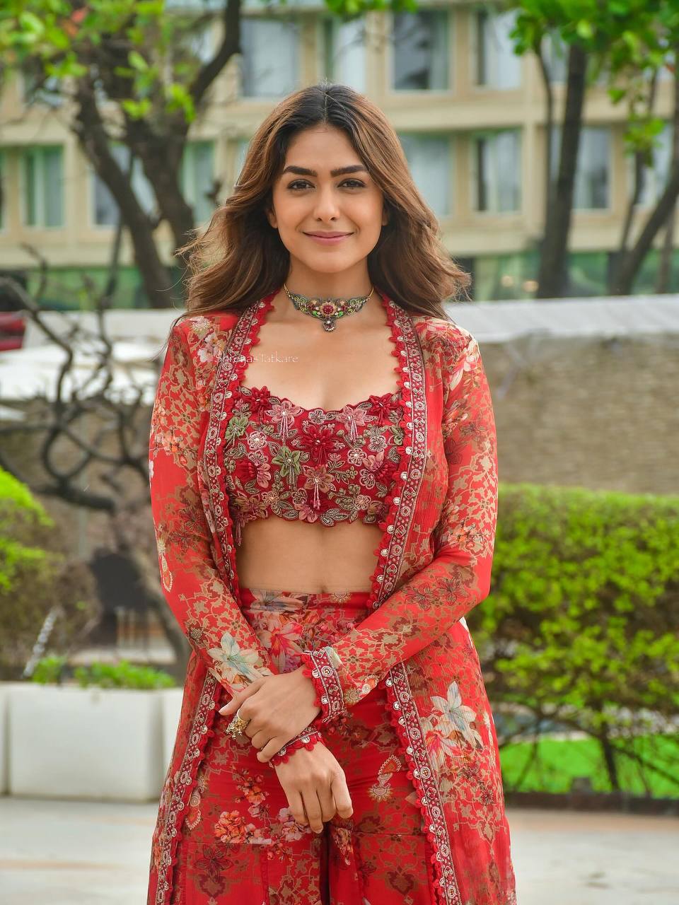 Party Wear Sharara Set with Digital Print Shrug