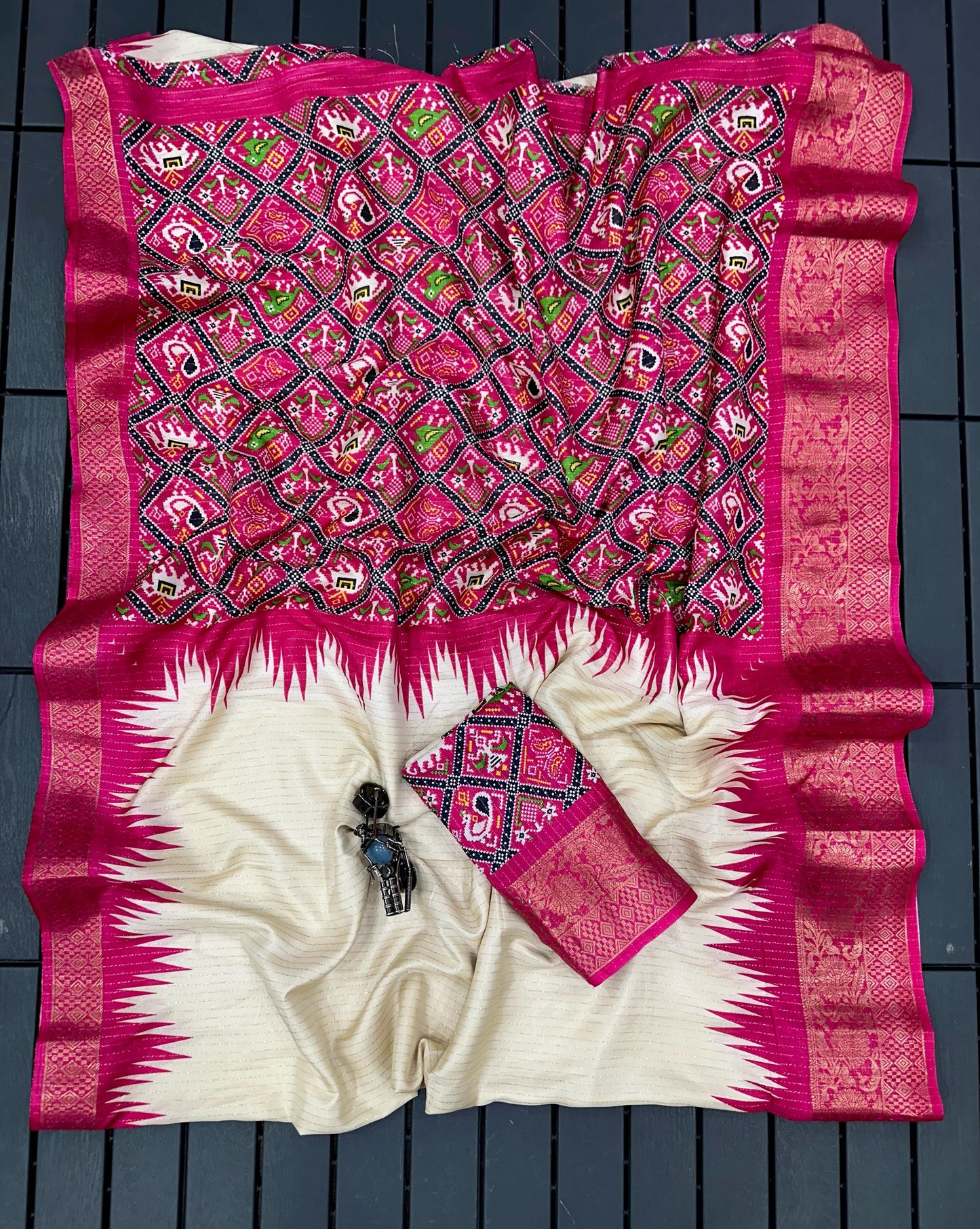 New Launch: Rekko Silk Floral Saree with Contrast Border