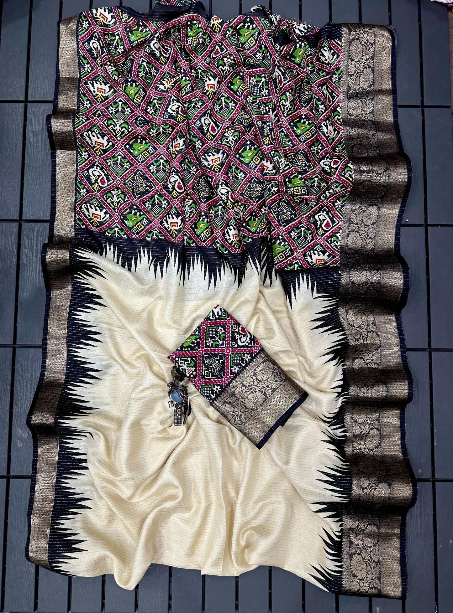 New Launch: Rekko Silk Floral Saree with Contrast Border
