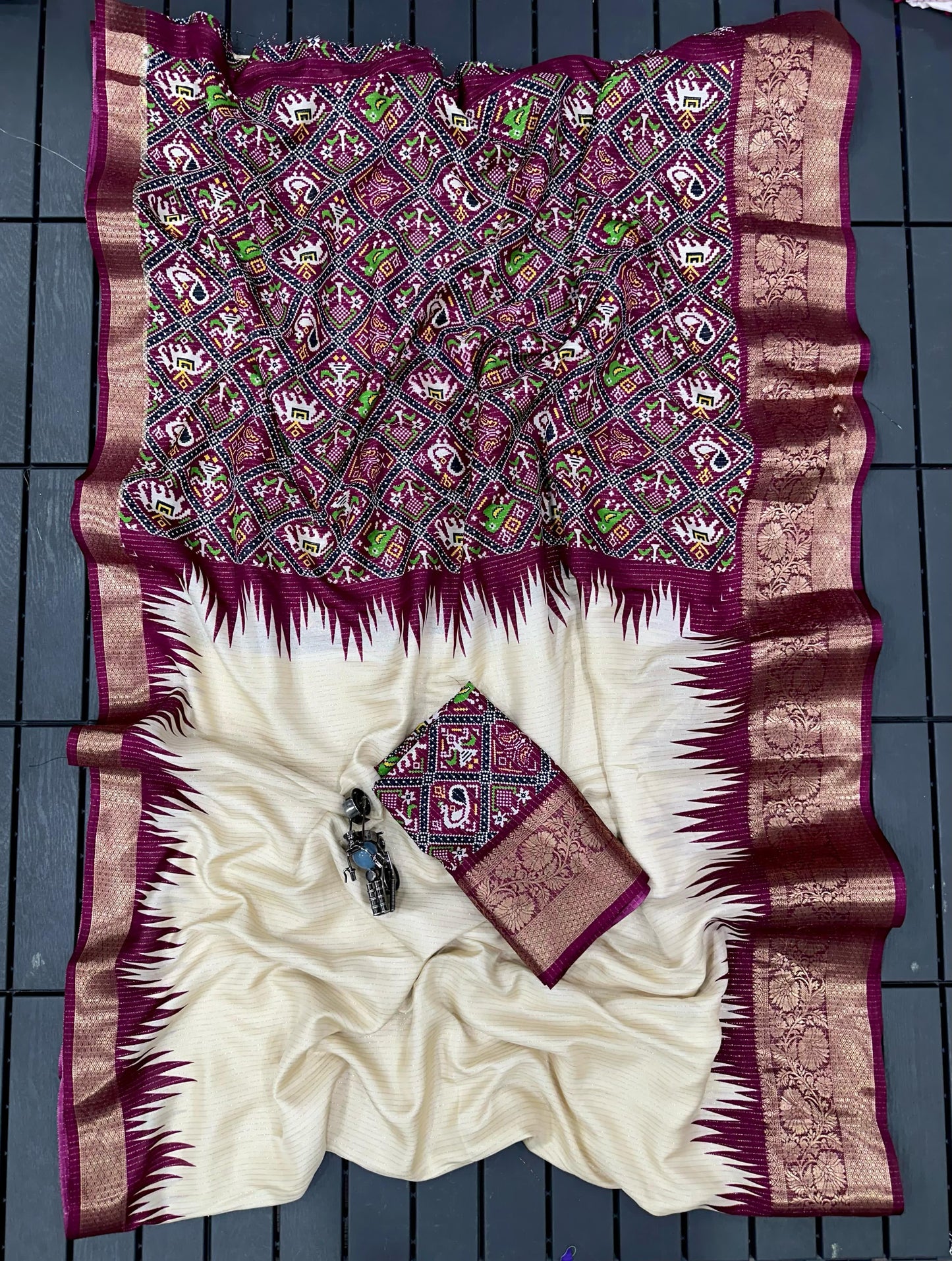 New Launch: Rekko Silk Floral Saree with Contrast Border