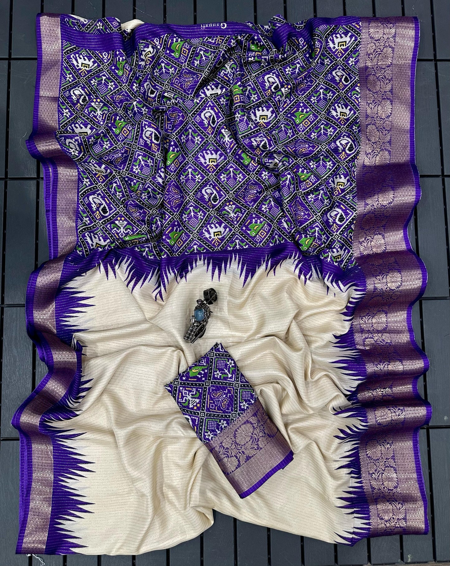 New Launch: Rekko Silk Floral Saree with Contrast Border