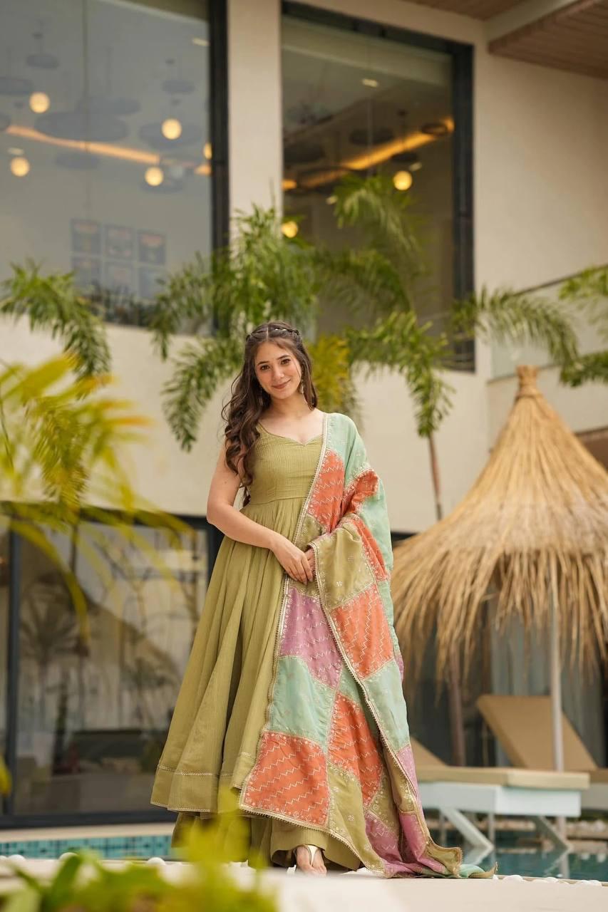 Mermaid & Charvi Shimmer Anarkali Suit Set | Graceful Elegance for Wedding Season