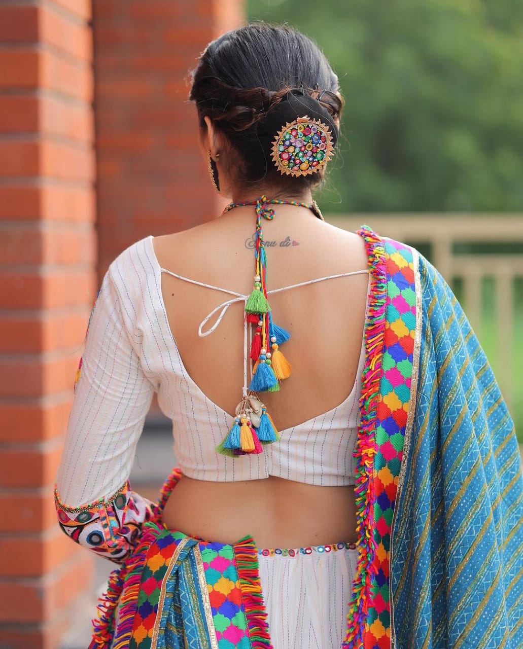 Navratri Special Crepe Lehenga Choli with Real Mirror Work