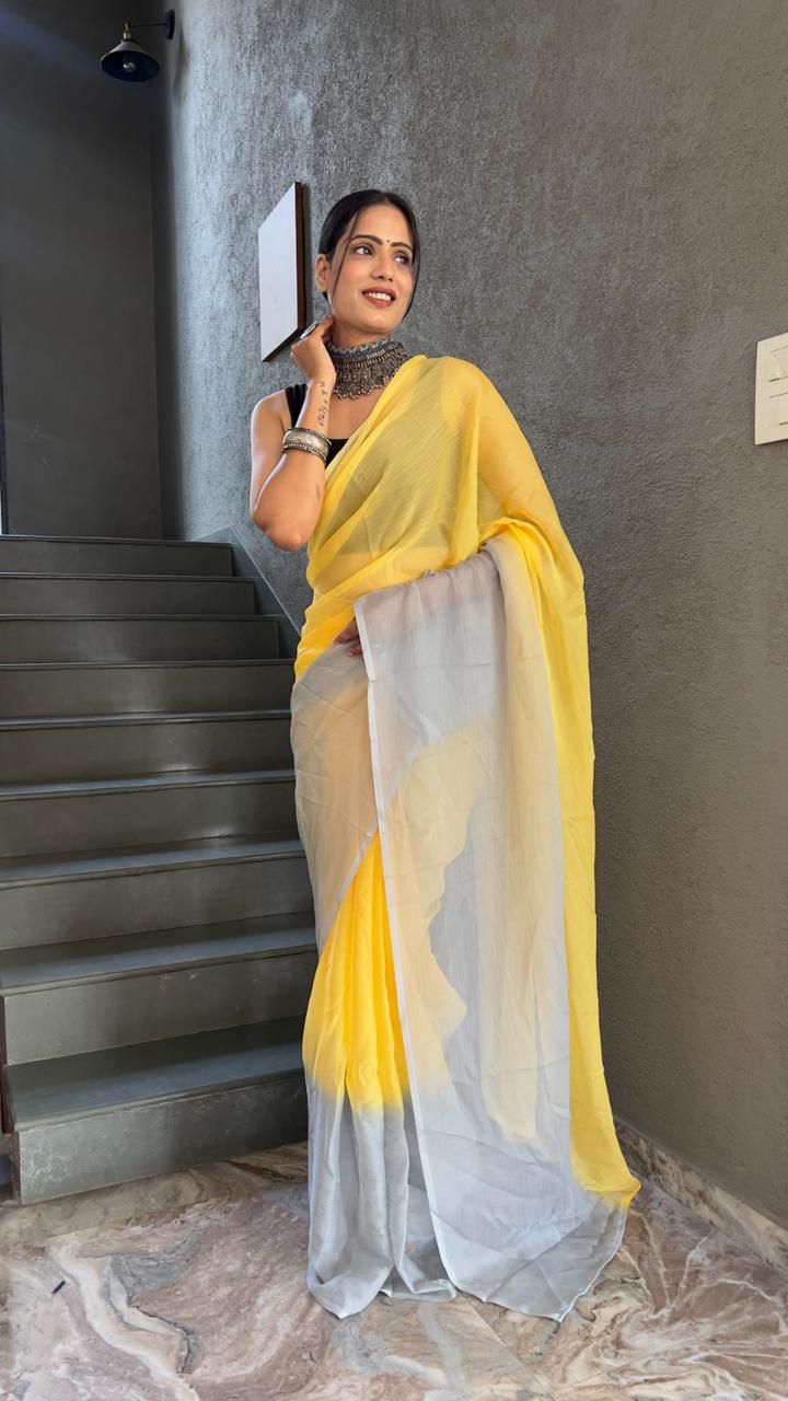 Instant Ready Ethnic Look – Georgette Saree with Designer Blouse