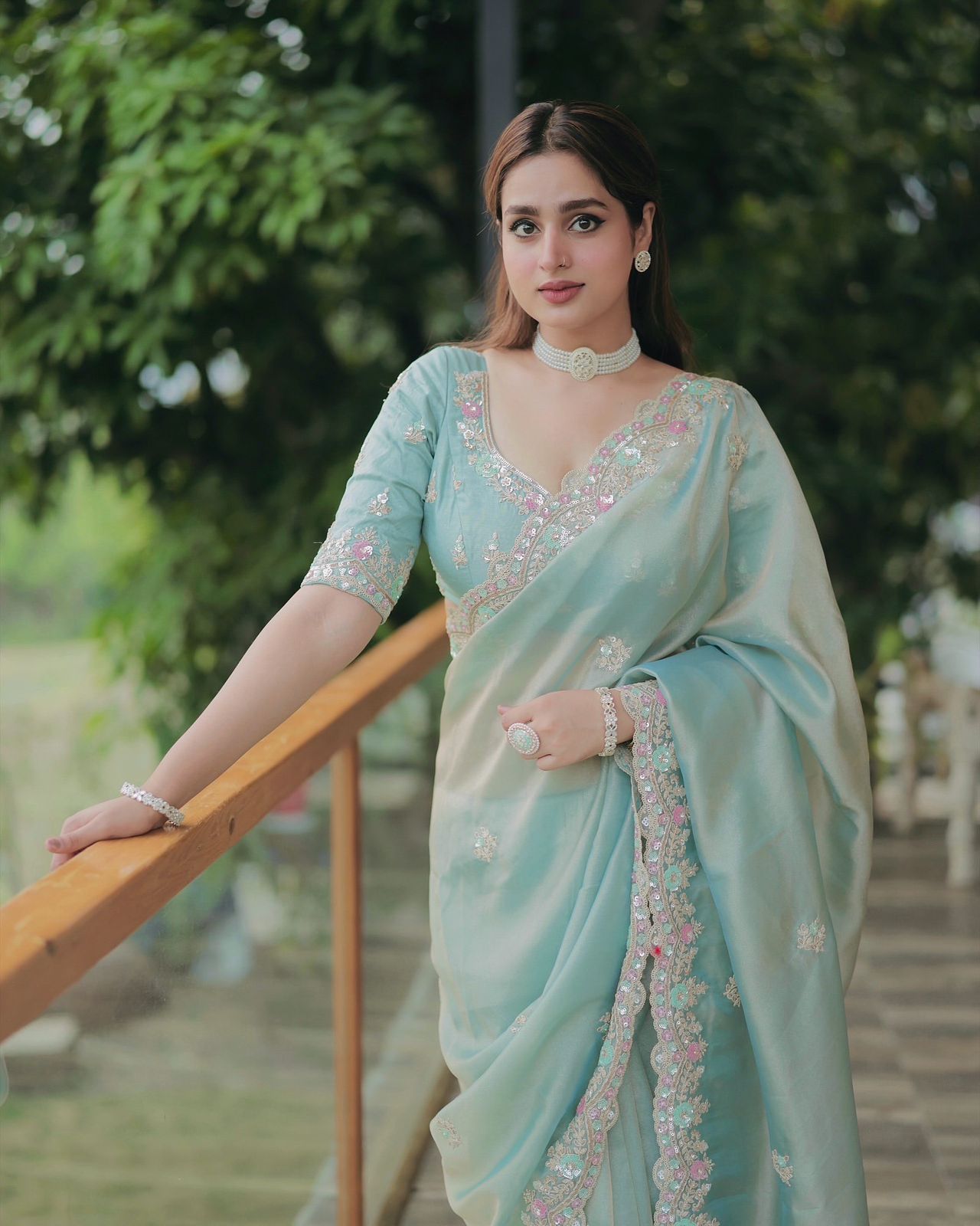 Royal Radiance: Multicolour Sequin Saree in Soft Silk