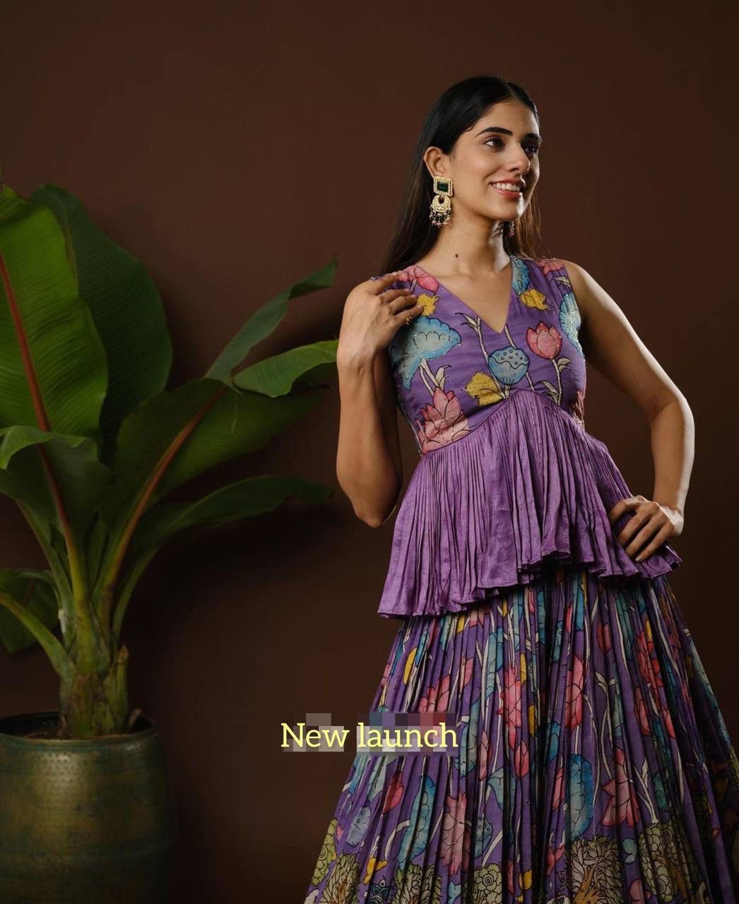 Festival Special Kalamkari Crop Top Lehenga Set