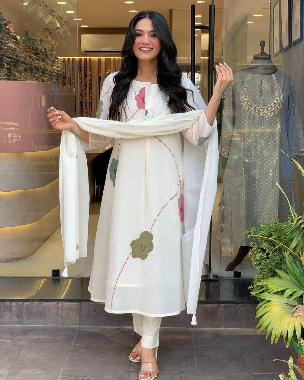 New Launch: Designer Kurti Pant Set with Embroidery & Dupatta