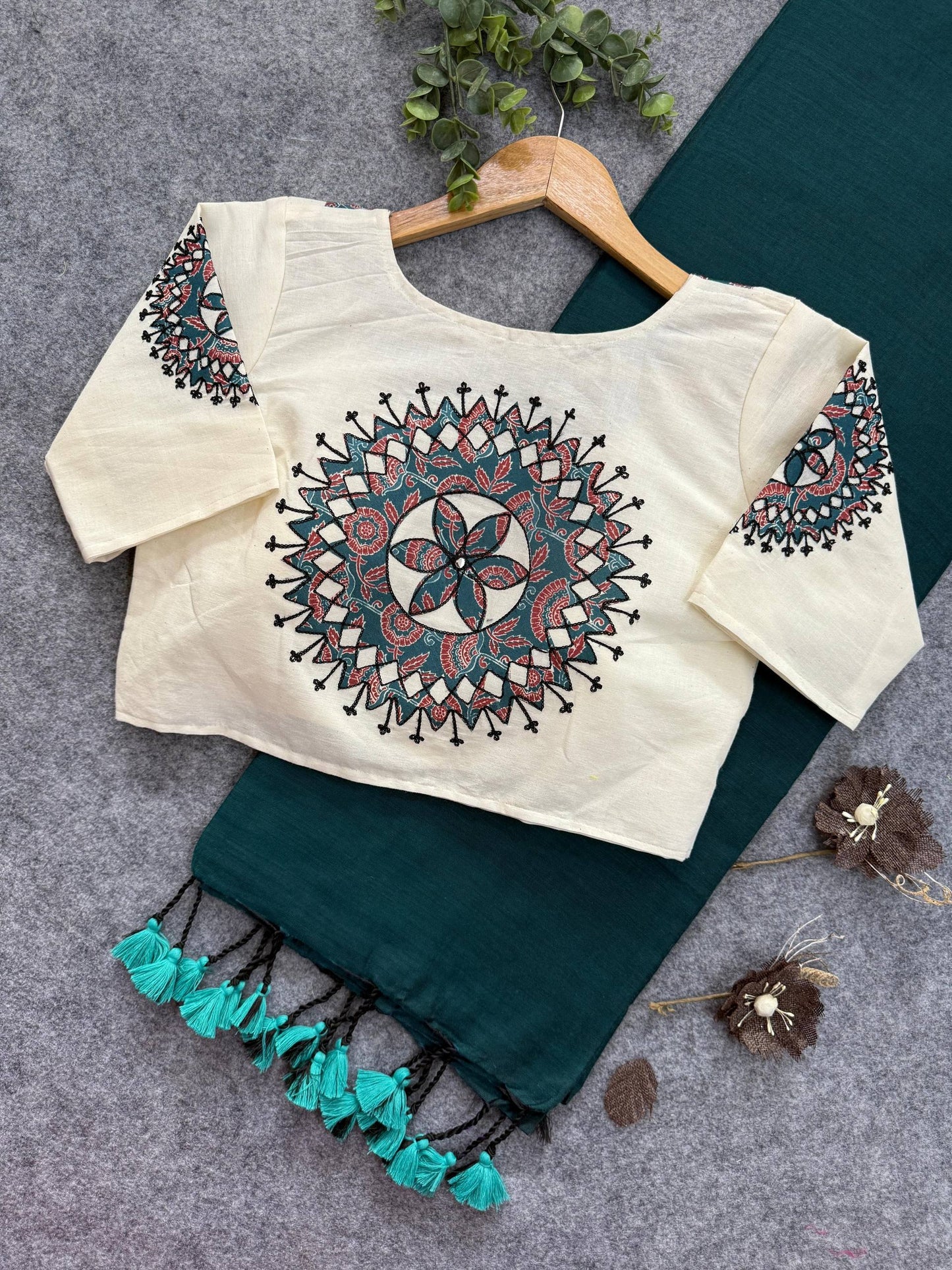 Premium Navratri Special Khadi Cotton Saree ✨