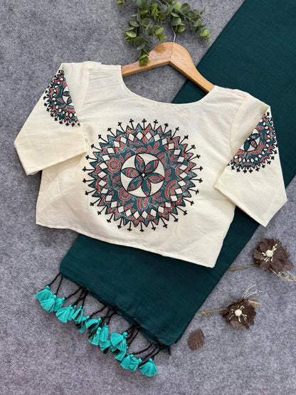 Premium Navratri Special Khadi Cotton Saree ✨