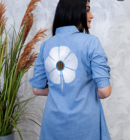 Dreamy Embroidered Flair Cotton Suit Set | Sizes M to 3XL