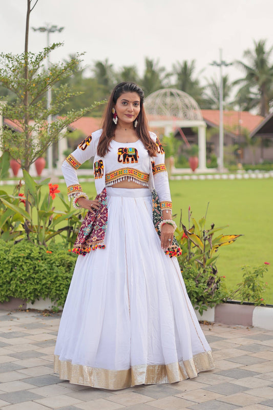 Gamthi Work Koti & Lehenga Choli Set for Navratri