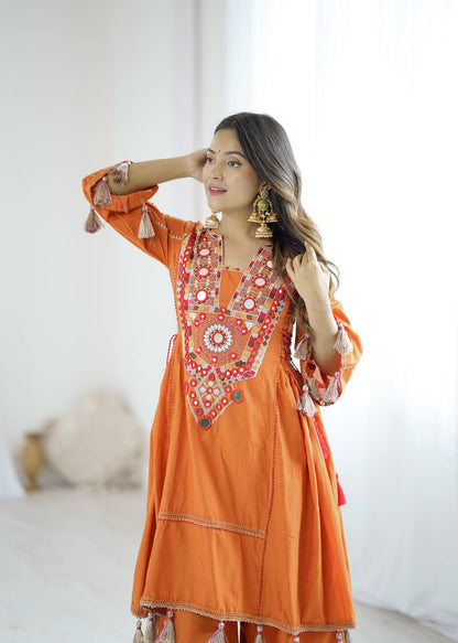 Designer Khadi Cotton 2-Piece Set with Elegant Embroidery