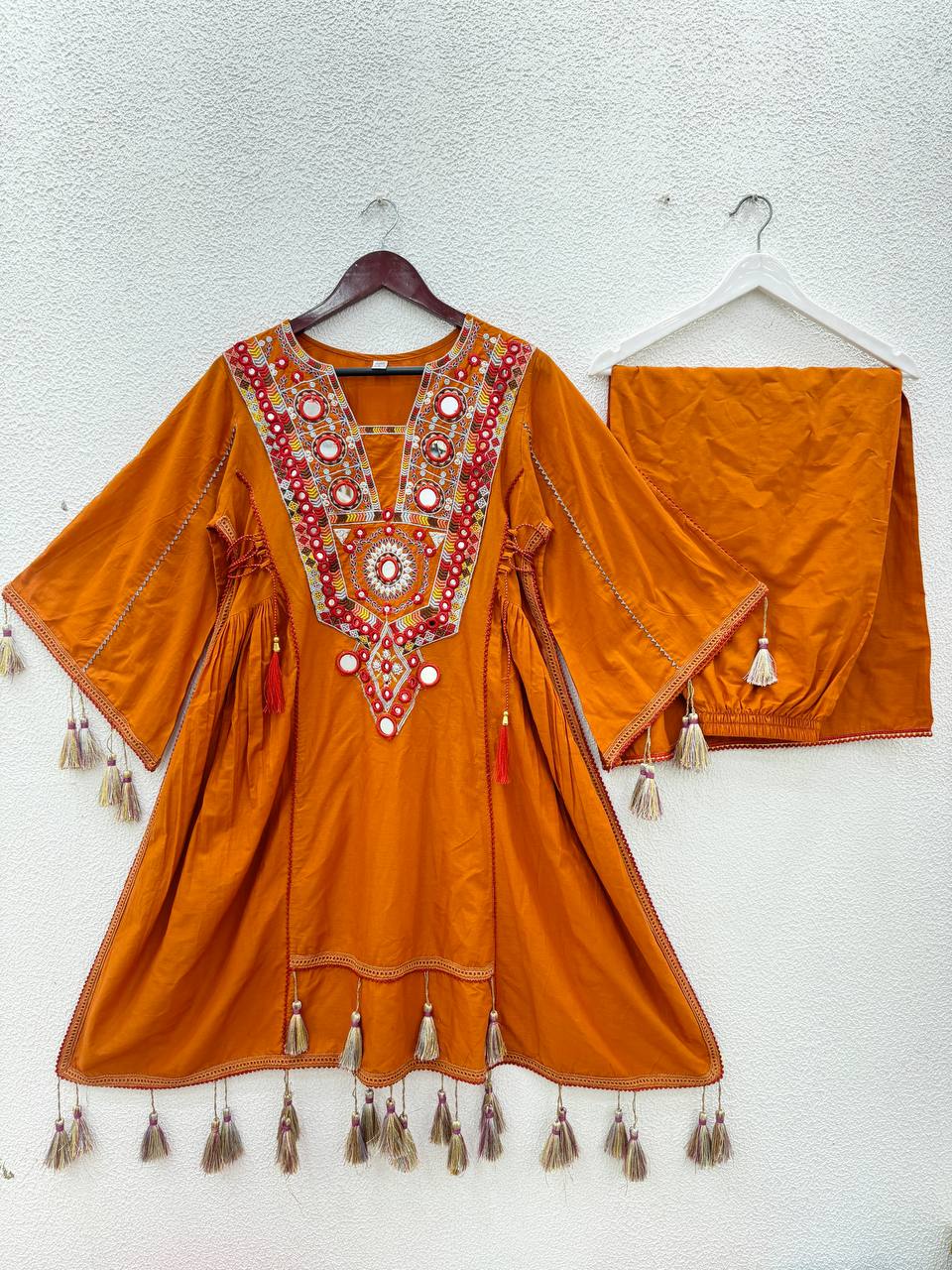 Designer Khadi Cotton 2-Piece Set with Elegant Embroidery