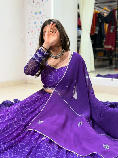 Traditional Navratri Lehenga Choli Set – Mirror Work Design