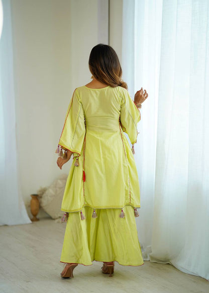 Designer Khadi Cotton 2-Piece Set with Elegant Embroidery