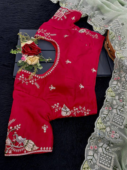 Classic Designer Saree with Sequin Detailing & Jalpari Silk