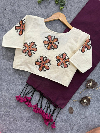 Premium Navratri Special Khadi Cotton Saree ✨