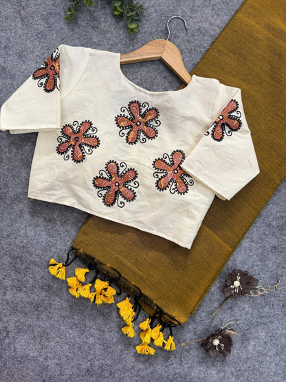 Premium Navratri Special Khadi Cotton Saree ✨