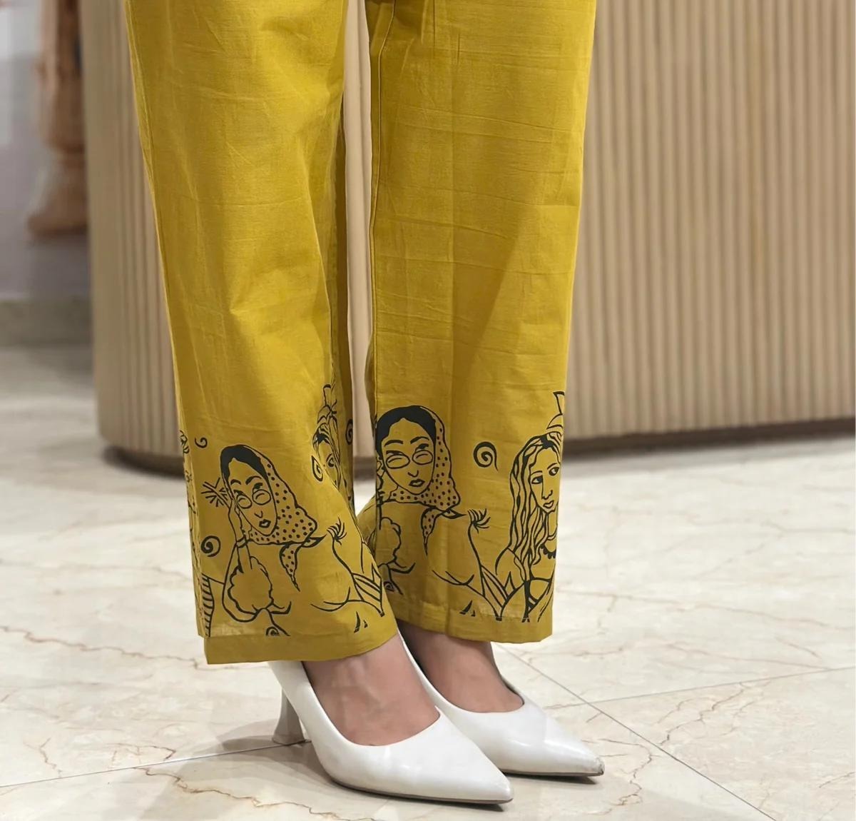 Printed Cotton Kurti with Pant Set