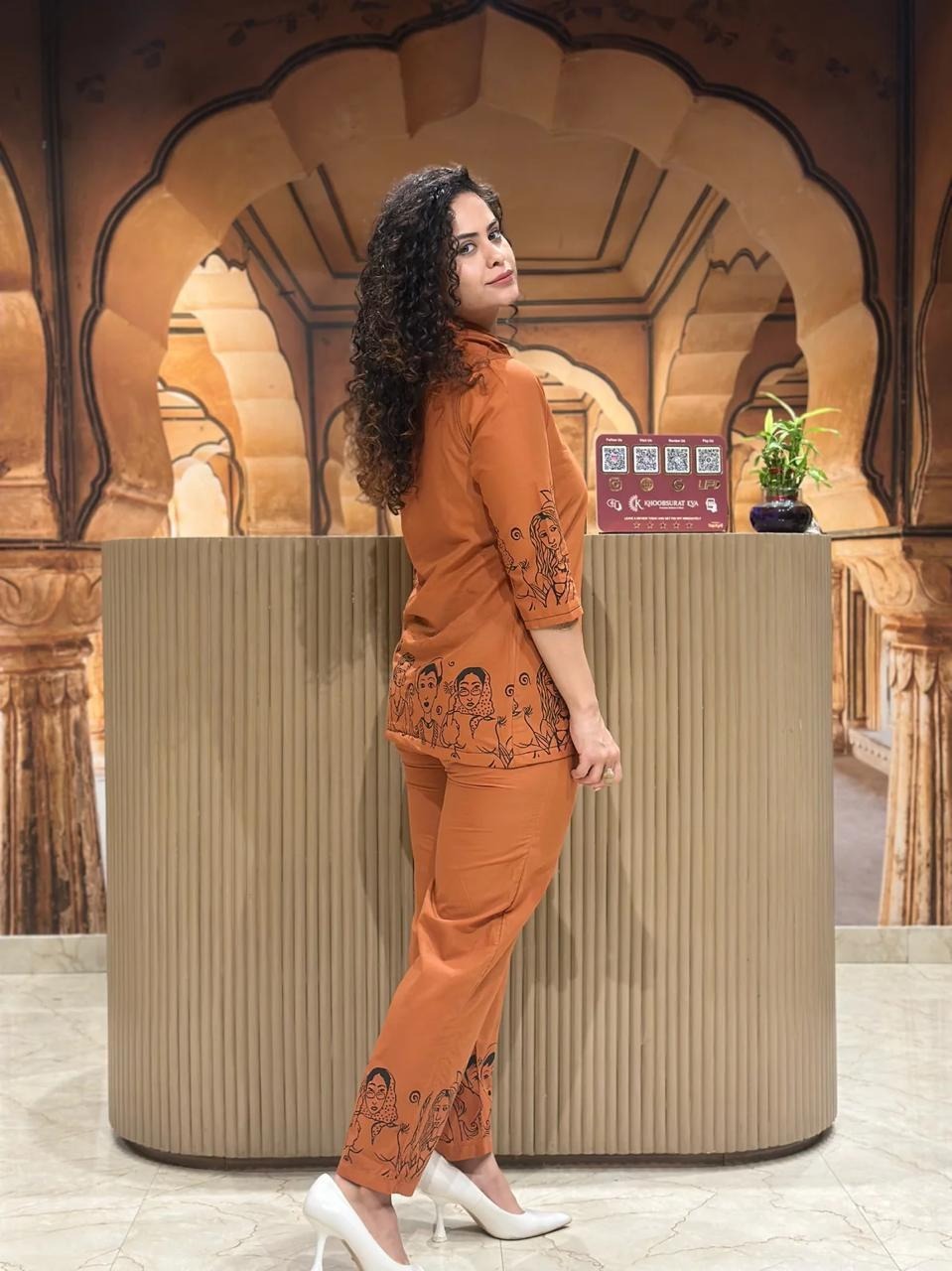 Printed Cotton Kurti with Pant Set