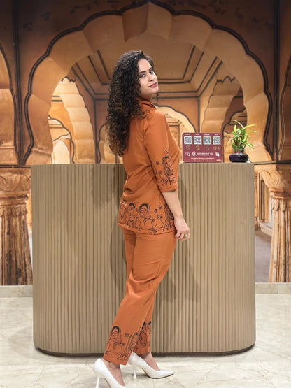 Printed Cotton Kurti with Pant Set