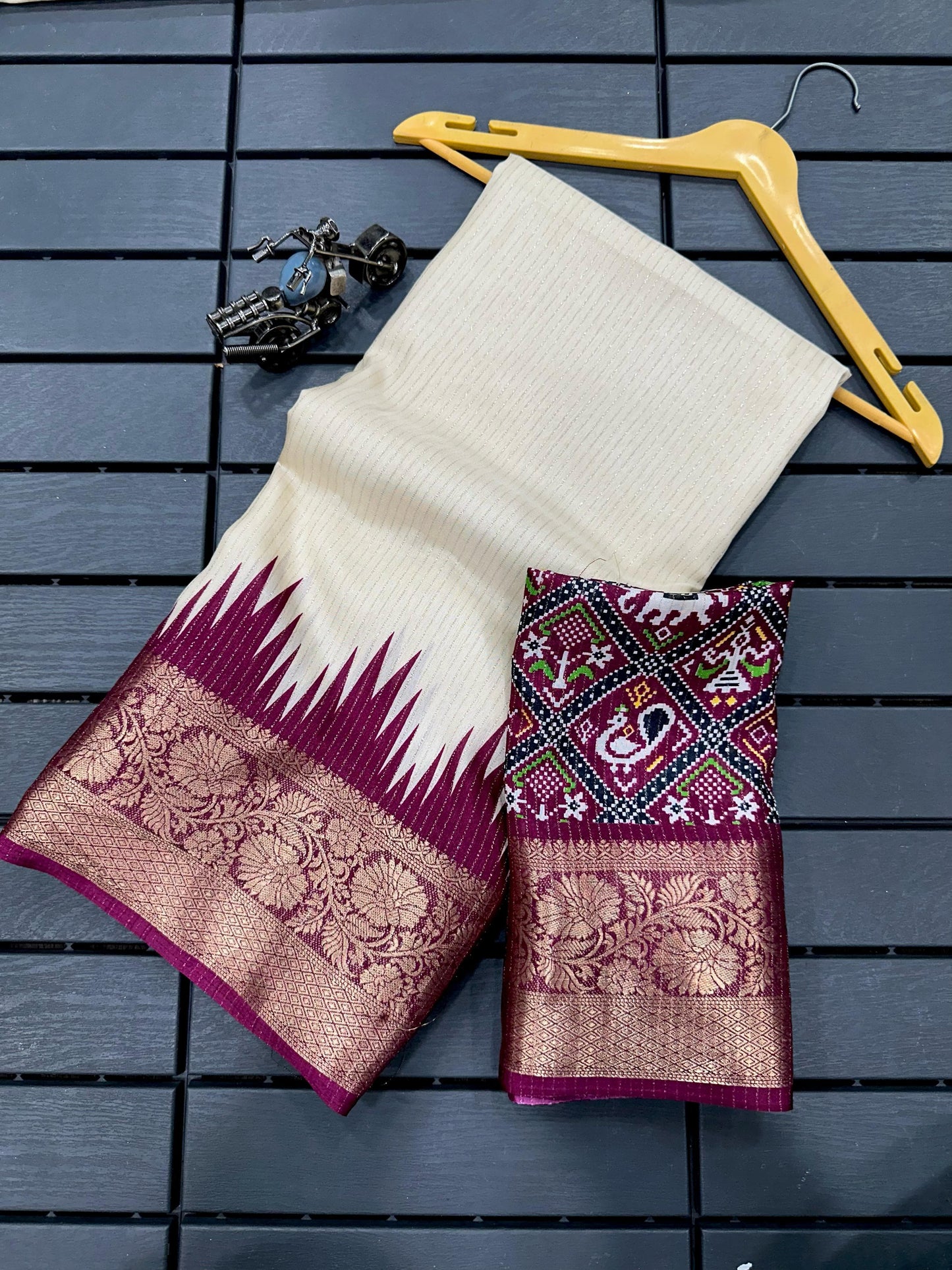 New Launch: Rekko Silk Floral Saree with Contrast Border