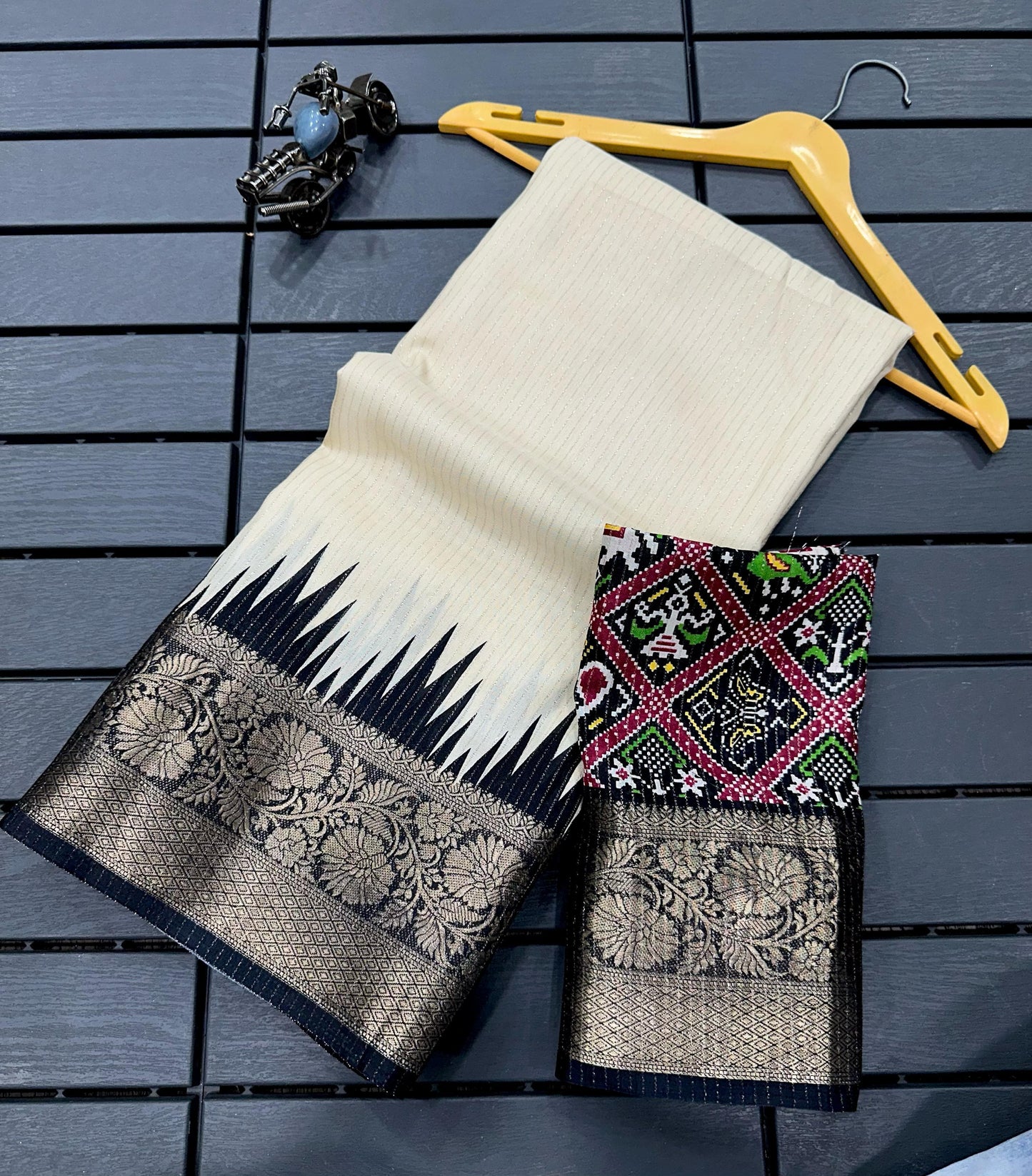 New Launch: Rekko Silk Floral Saree with Contrast Border