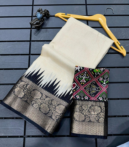 New Launch: Rekko Silk Floral Saree with Contrast Border