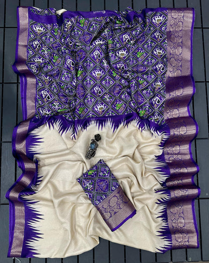 New Launch: Rekko Silk Floral Saree with Contrast Border