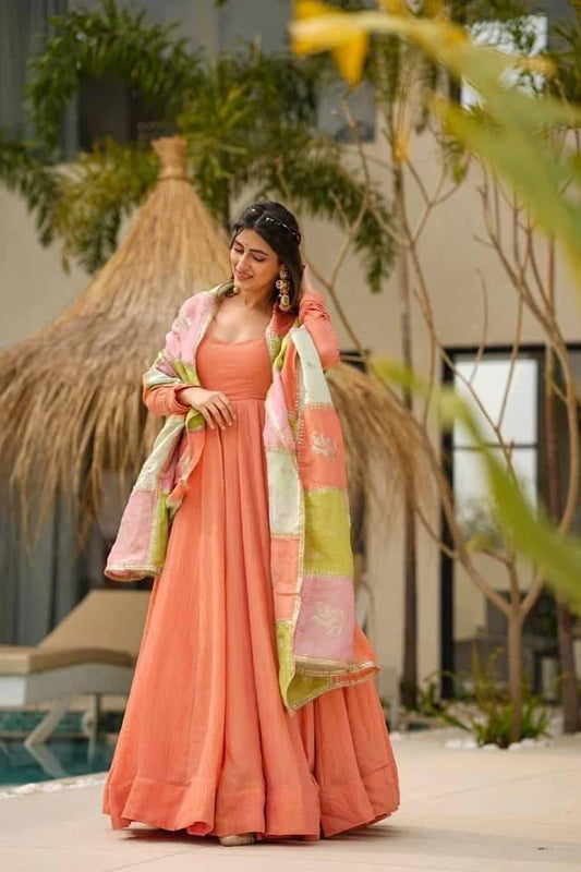 Mermaid & Charvi Shimmer Anarkali Suit Set | Graceful Elegance for Wedding Season