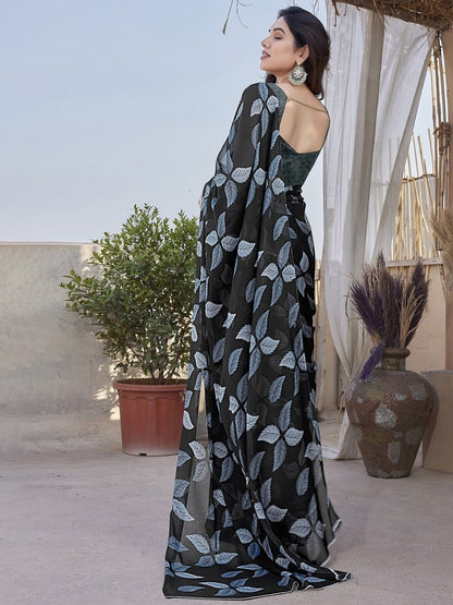 Lightweight Soft Chiffon Saree with Wax Finish