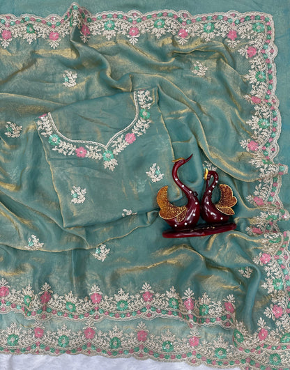 Royal Radiance: Multicolour Sequin Saree in Soft Silk