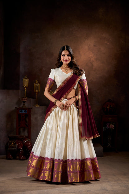 Onam Special Kalyani Cotton Lehenga Choli with Georgette Dupatta