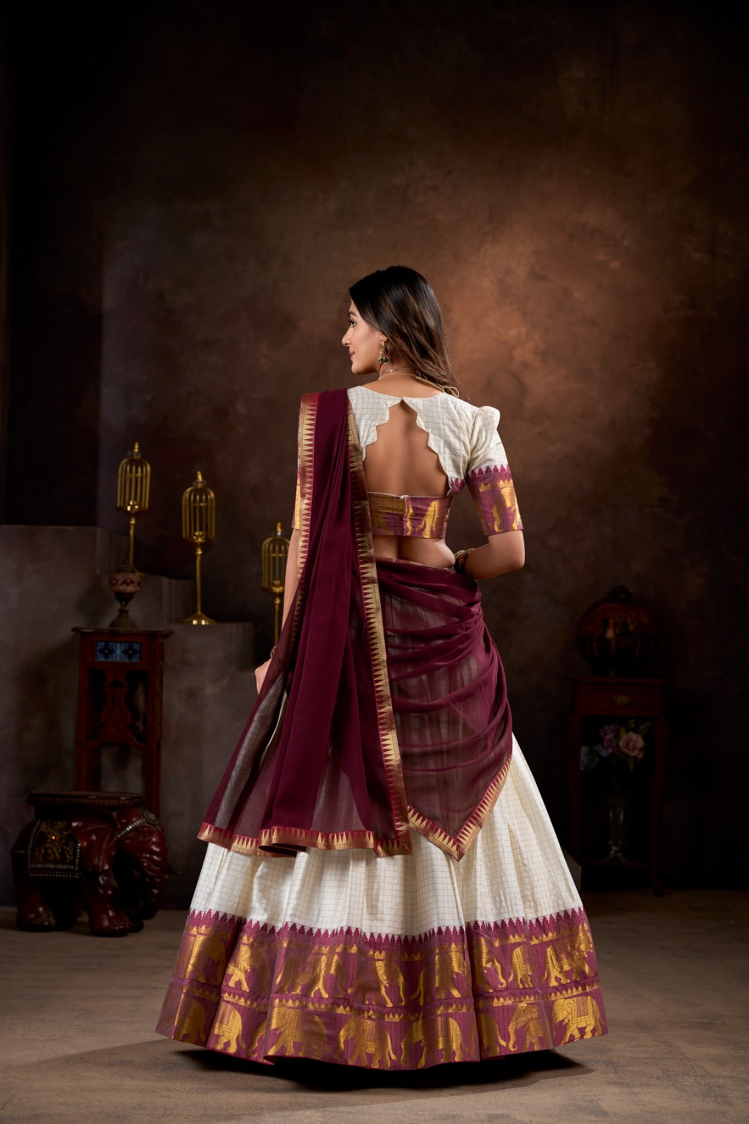 Onam Special Kalyani Cotton Lehenga Choli with Georgette Dupatta