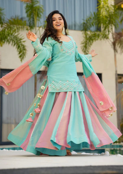 Ethnic Party Look Lehenga Set in Premium Currency Silk