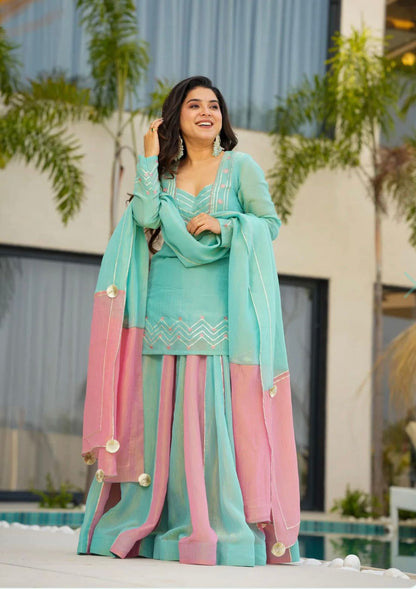 Ethnic Party Look Lehenga Set in Premium Currency Silk