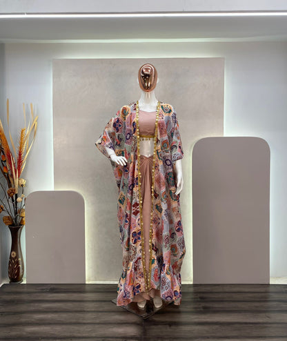 Stylish Fiona Silk Indo-Western Set for Weddings & Parties