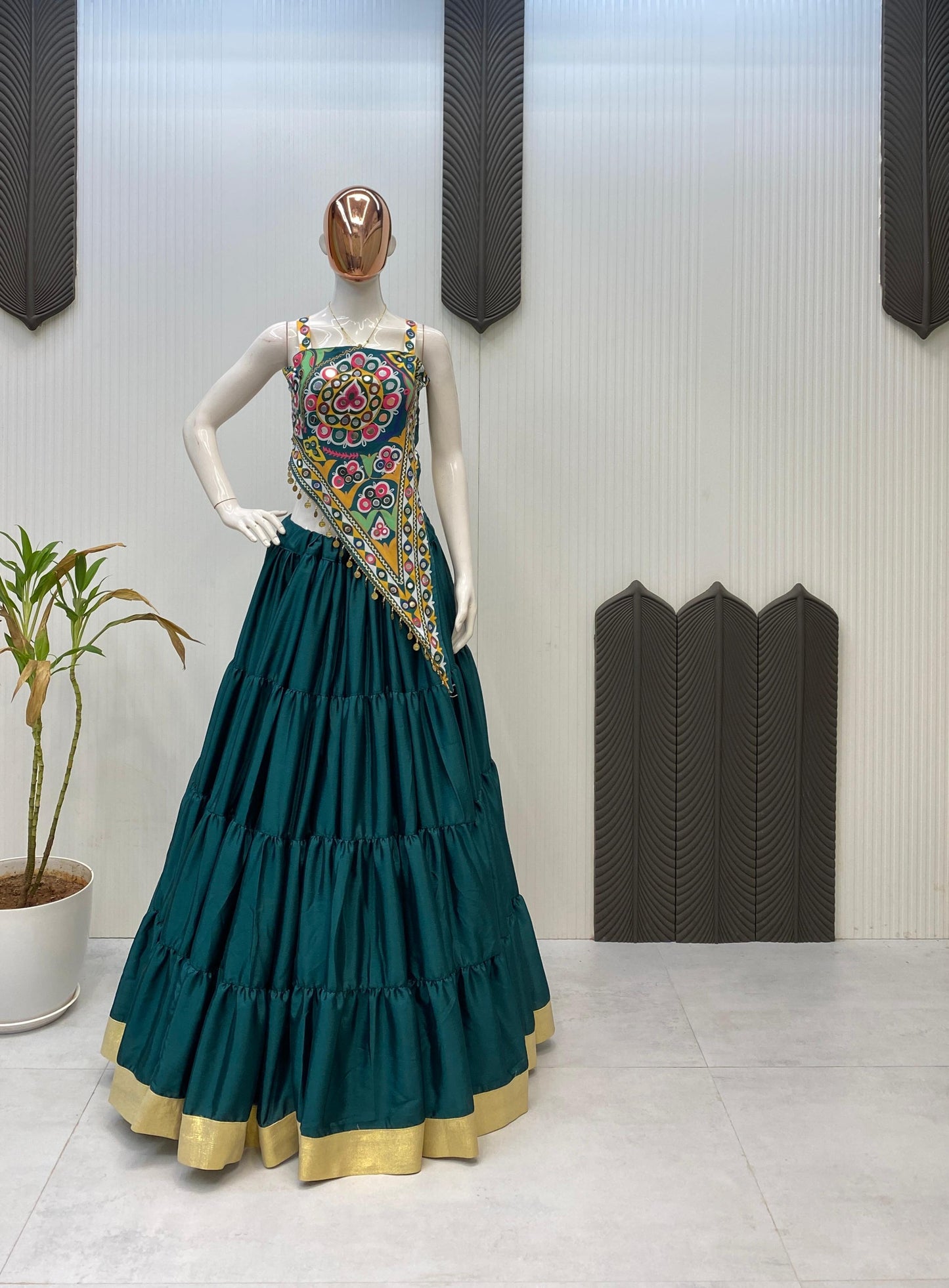 Stylish Gotta Satin Patto Lehenga Choli for Festivals
