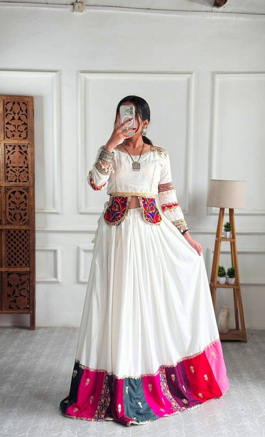 Mirror Work Cotton Lehenga Choli