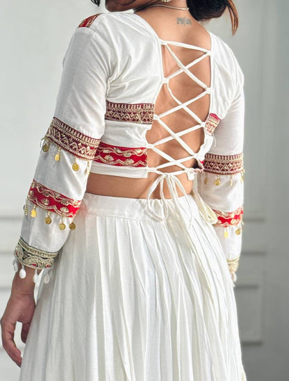 Mirror Work Cotton Lehenga Choli