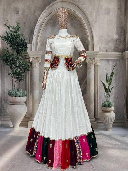 Mirror Work Cotton Lehenga Choli