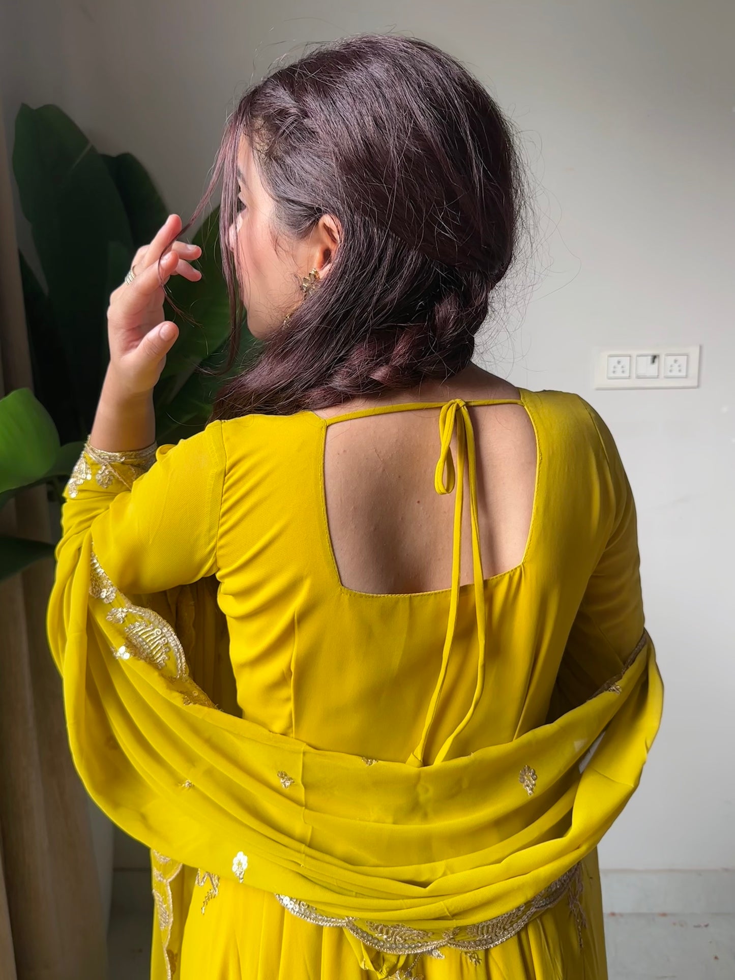 Premium Fox Georgette Sequin Gown Pant Set