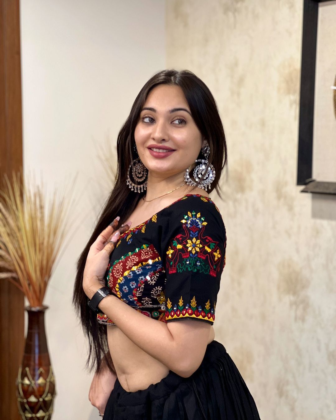 Navratri 2024 Printed Cotton Lehenga Choli Set with Leheriya Dupatta – Celebrate in Vibrant Gujarati Style