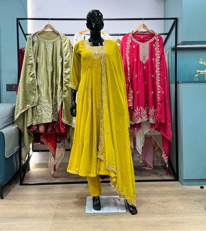 Premium Fox Georgette Sequin Gown Pant Set