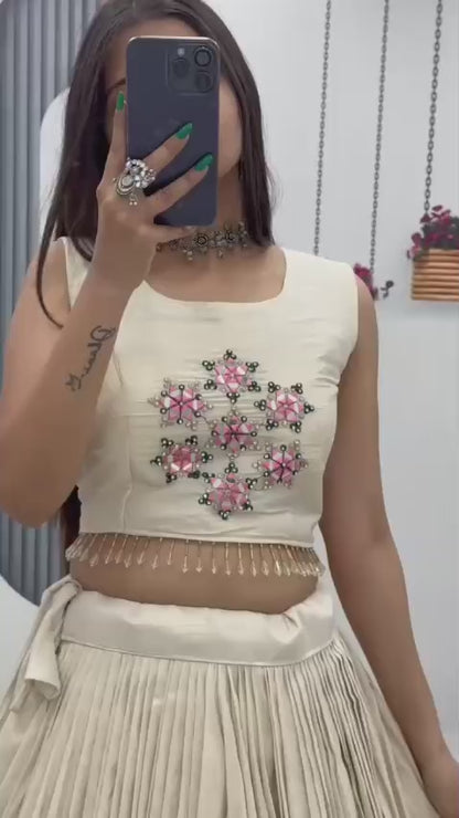 Festival Special Tissue Shimmer Lehenga Set with Handworked Jacket